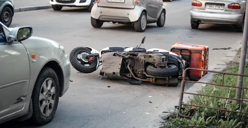 A food delivery driver accident scene